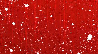 红色白点雪花背景，简约扁平