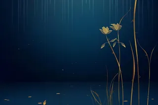 高端大气蓝色金色荷花线条背景