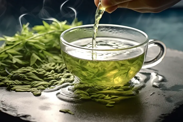 绿茶透明茶具摄影图(4032x2688)