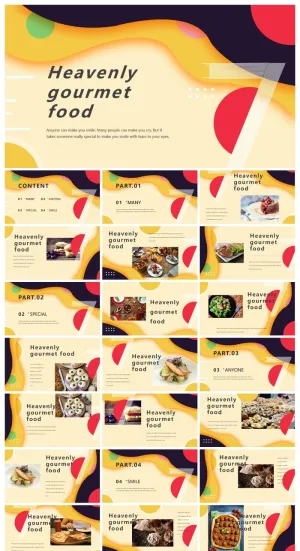 时尚欧美风餐饮品牌推广行业通用PPT模板预览图
