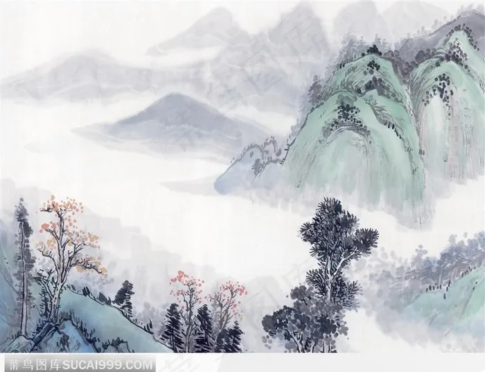 孤峰青山图