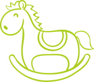 木马玩具剪贴画儿童节幼儿园插画