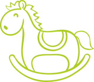 木马玩具剪贴画儿童节幼儿园插画