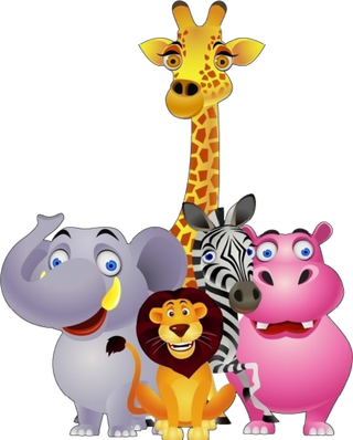 动物园卡通画简笔