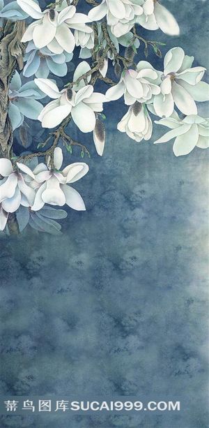 水彩花朵底纹影楼背景