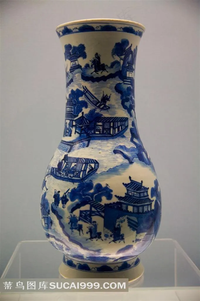 中国精美历史画装饰花瓶高清素材