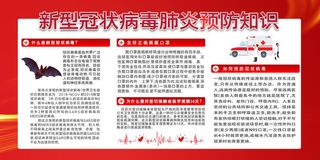 红色预防新冠战胜疫情宣传展板