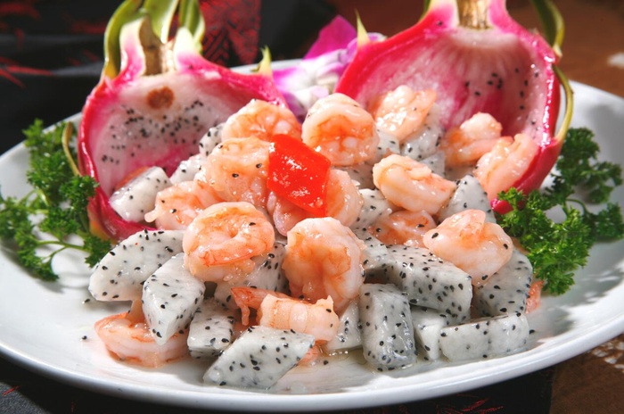 火龙果爆虾球图片