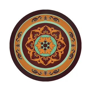 复古中式国潮风敦煌花纹装饰图案花卉藻井肌理圆形边框素材