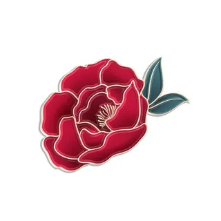 国潮风立体浮雕金边手绘花朵花卉PSD设计PNG免扣图片元素素材