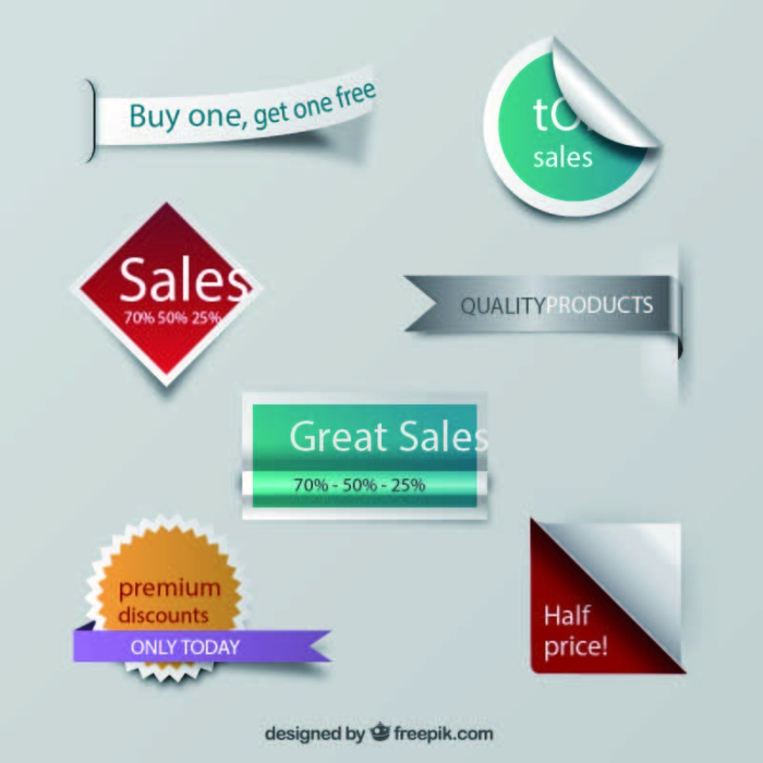 免抠促销标签与贴纸