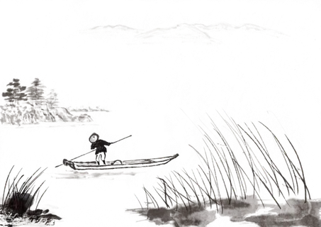 山水画素材中国风水墨画素材元素中国画