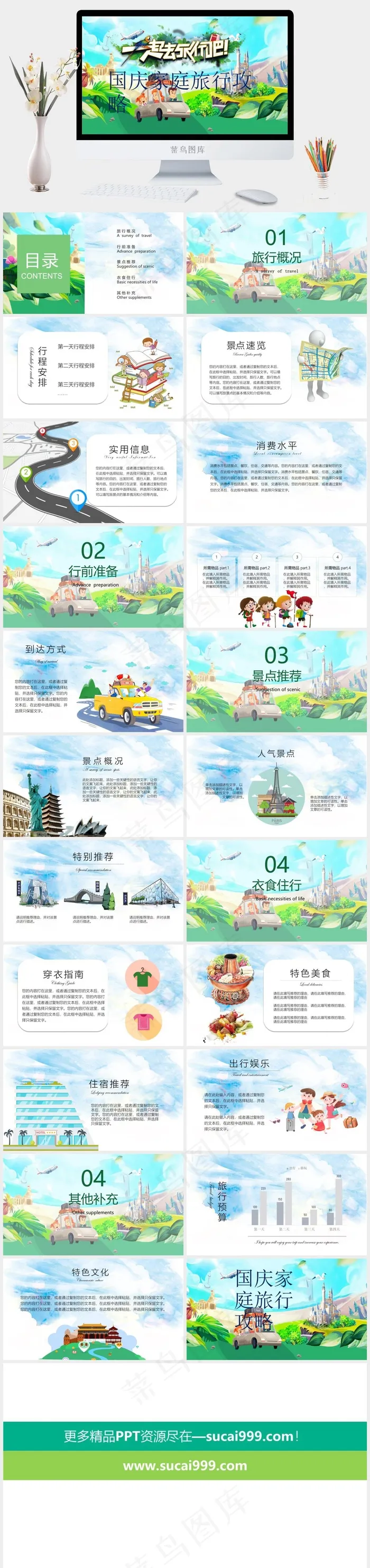 国庆出行旅游攻略PPT