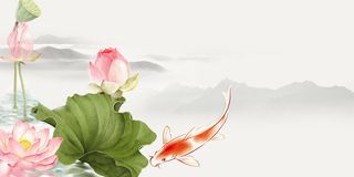 中国风传统水墨古风古典展板边框工笔画PS海报背景平面设计素材