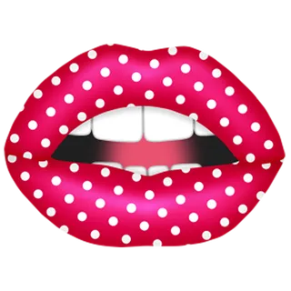 卡通红色波点嘴唇