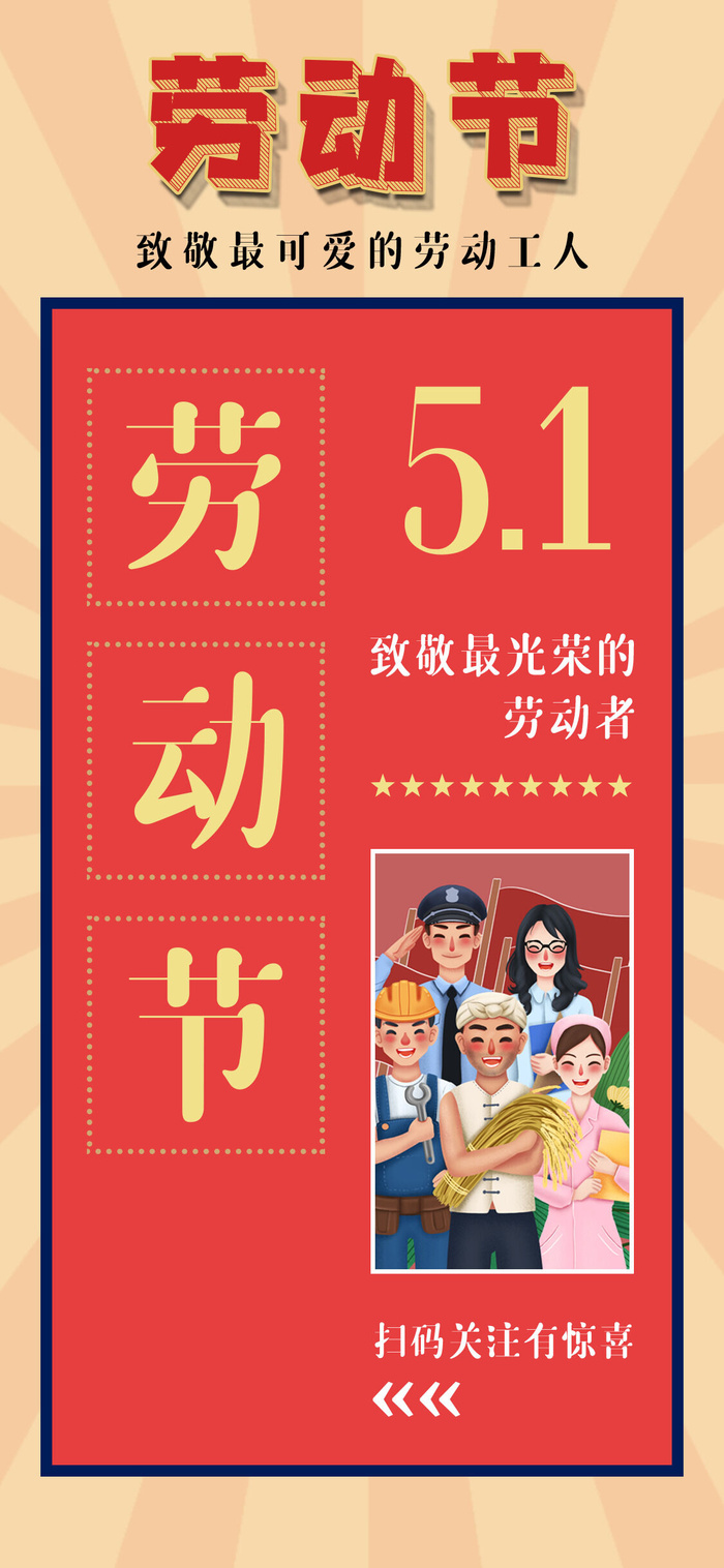 五一51劳动节快乐致敬劳动人民放假通知手机宣传海报PSD设计素材psd模版下载
