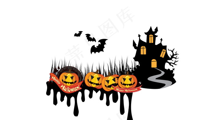 万圣节鬼屋素材图片