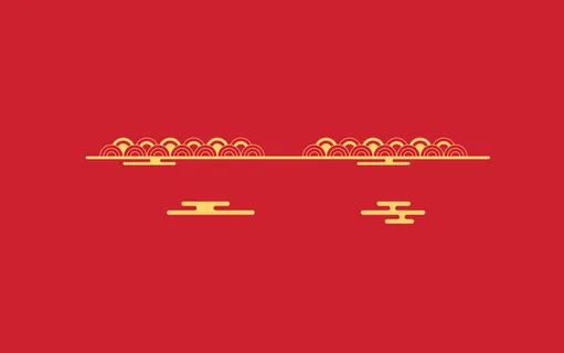 中国风古典传统图案边框纹理祥云灯笼装饰线条PSD背景素材