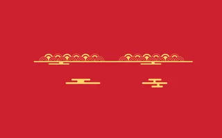 中国风古典传统图案边框纹理祥云灯笼装饰线条PSD背景素材