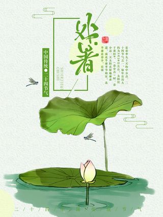 处暑节气创意简约海报设计模板