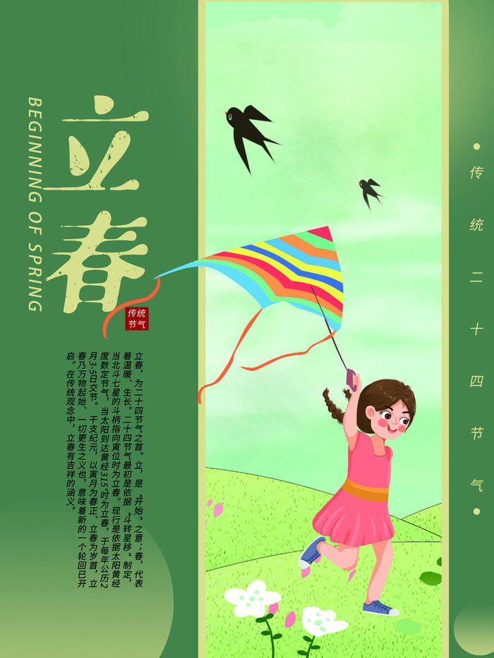 24节气立春春季新春春天海报模板PSD分层设计素材源文件模板