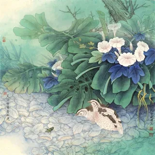 安居乐业写意画