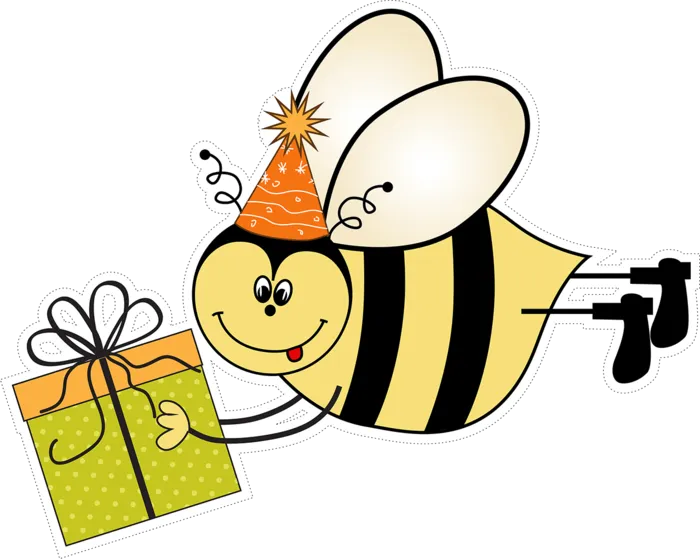 蜜蜂送礼卡通