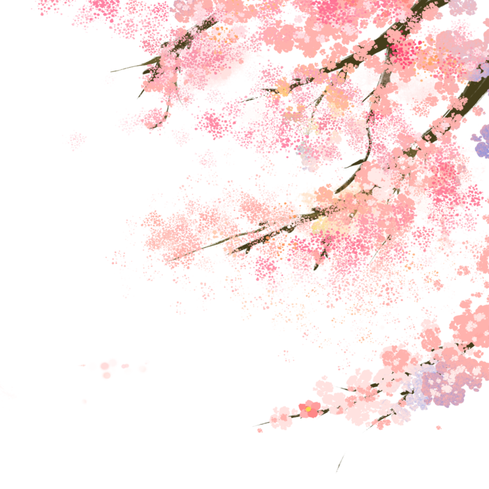 春天浪漫粉红色樱花手绘樱花梅花桃花花朵图片PNG免扣素材