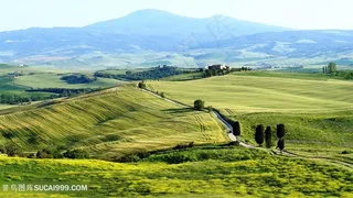 山峦草地风景画壁纸