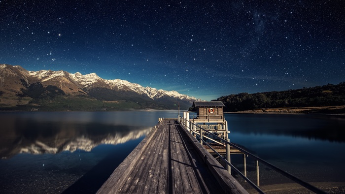 唯美夜空山水风景