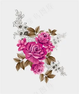 手绘牡丹花图片