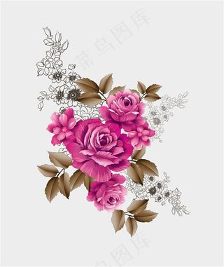 手绘牡丹花图片