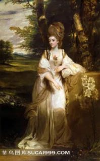 英国泰特美术馆珍藏女性肖像画图片郊外依石而坐的贵妇人 英国泰特美术馆珍藏女性肖像画图片郊外依石而坐的贵妇人