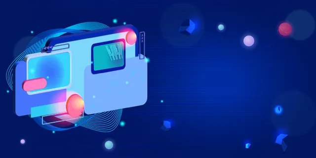 蓝色互联网科技会议展板背景 