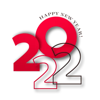 2022新年艺术创意字体虎年3D立体标题数字文字png免抠字素材