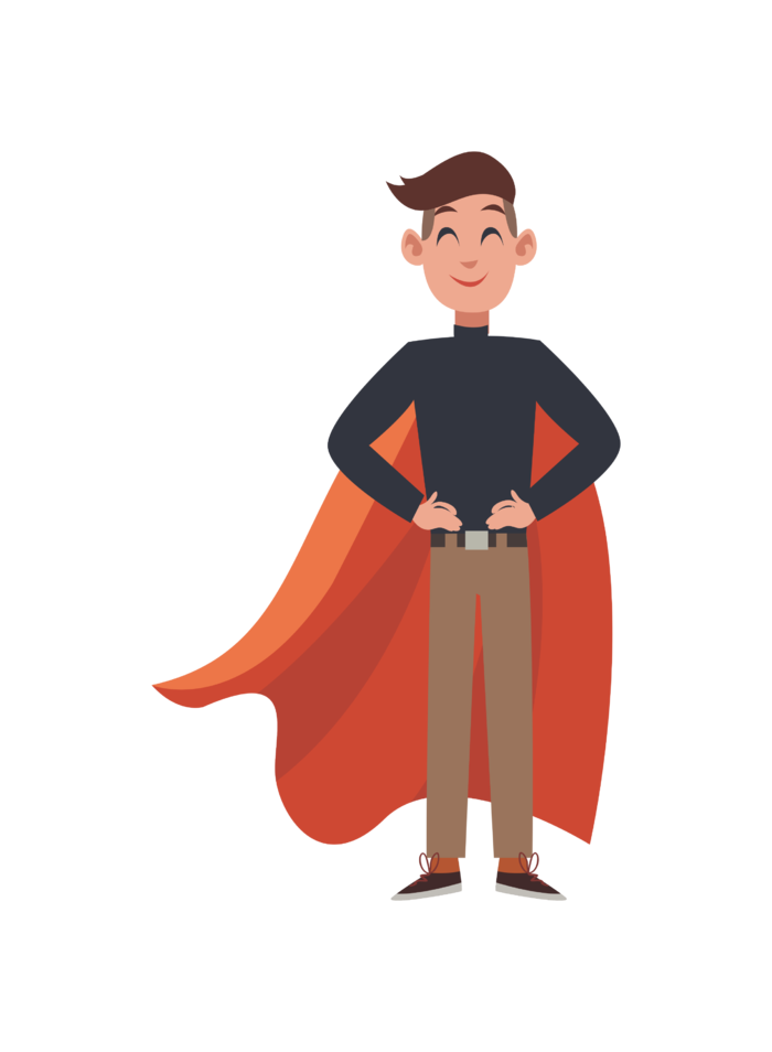 商务人士 穿橙色斗篷站着