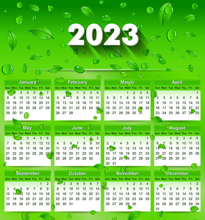 2023日历 2023年挂历 兔年日历 ai矢量模版下载