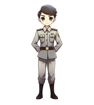 军人士兵卡通免抠