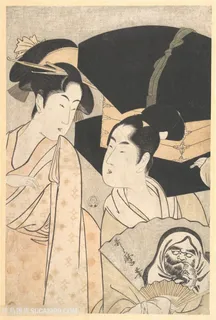 喜多川歌磨日式美女交流挂画 喜多川歌磨日式美女交流挂画