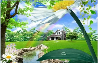 草原现代风景背景墙