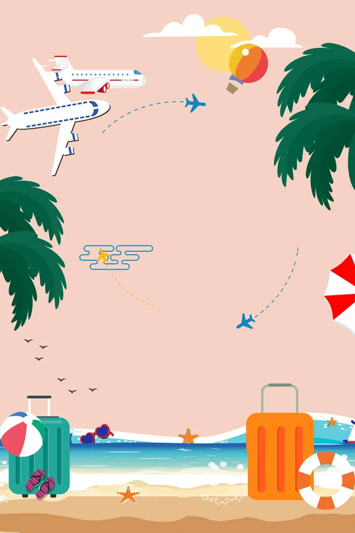 卡通天空夏日绘画PSD素材psd模版下载