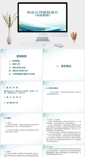 股权激励制度汇报演讲PPT模板预览图