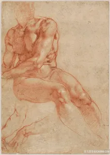 米开朗基罗·布奥纳罗蒂(1475-1564)坐在年轻男性裸体 米开朗基罗·布奥纳罗蒂(1475-1564)坐在年轻男性裸体
