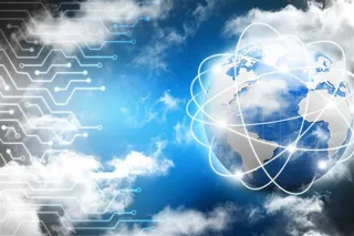 天空中的蓝色商务地球