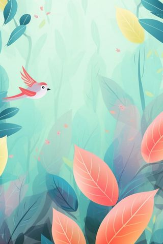 清新叶子夏季清爽背景