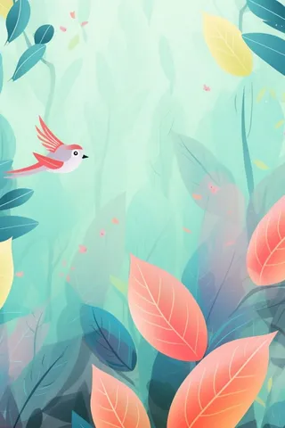 清新叶子夏季清爽背景