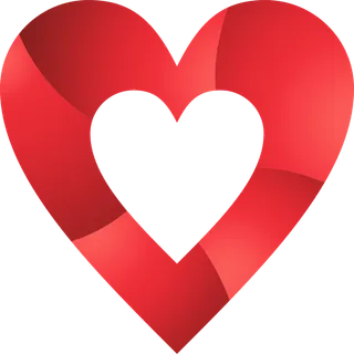 渐变色环立体爱心免抠圈圈