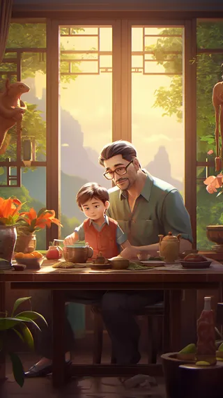 父亲 父亲节 温馨 坚强 爱护 关怀 教育 快乐 幸福 父爱