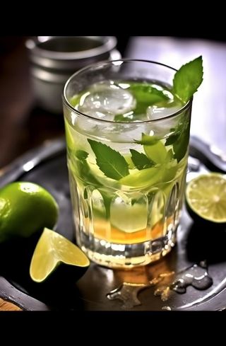 柠檬薄荷鸡尾酒背景