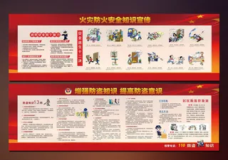 防火防盗消防宣传海报展板